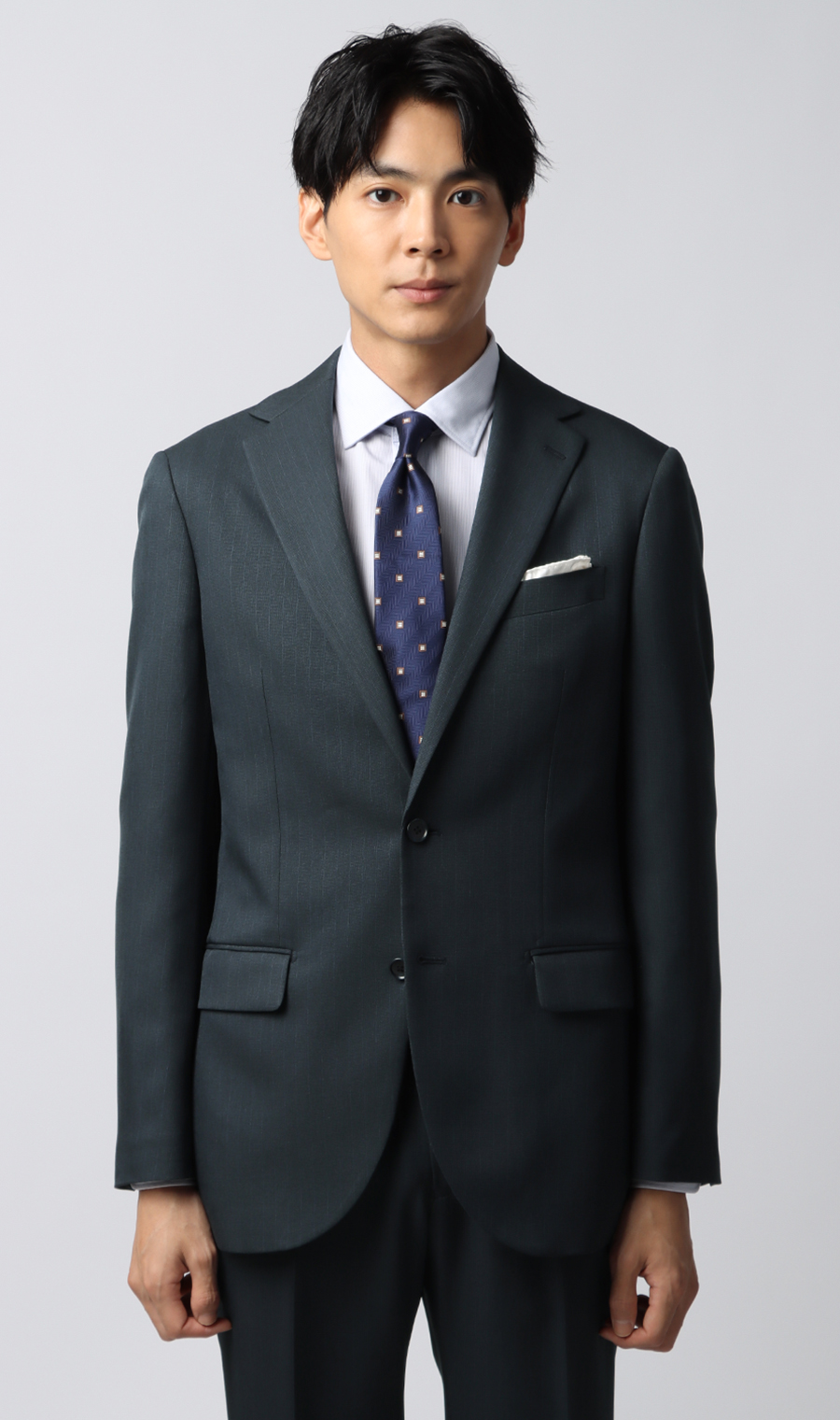 スタイリッシュスーツ【ツーパンツ】【ウォッシャブル】 ネイビー 体型:YA体(スリム型),号数（身長）:3号(160cm)