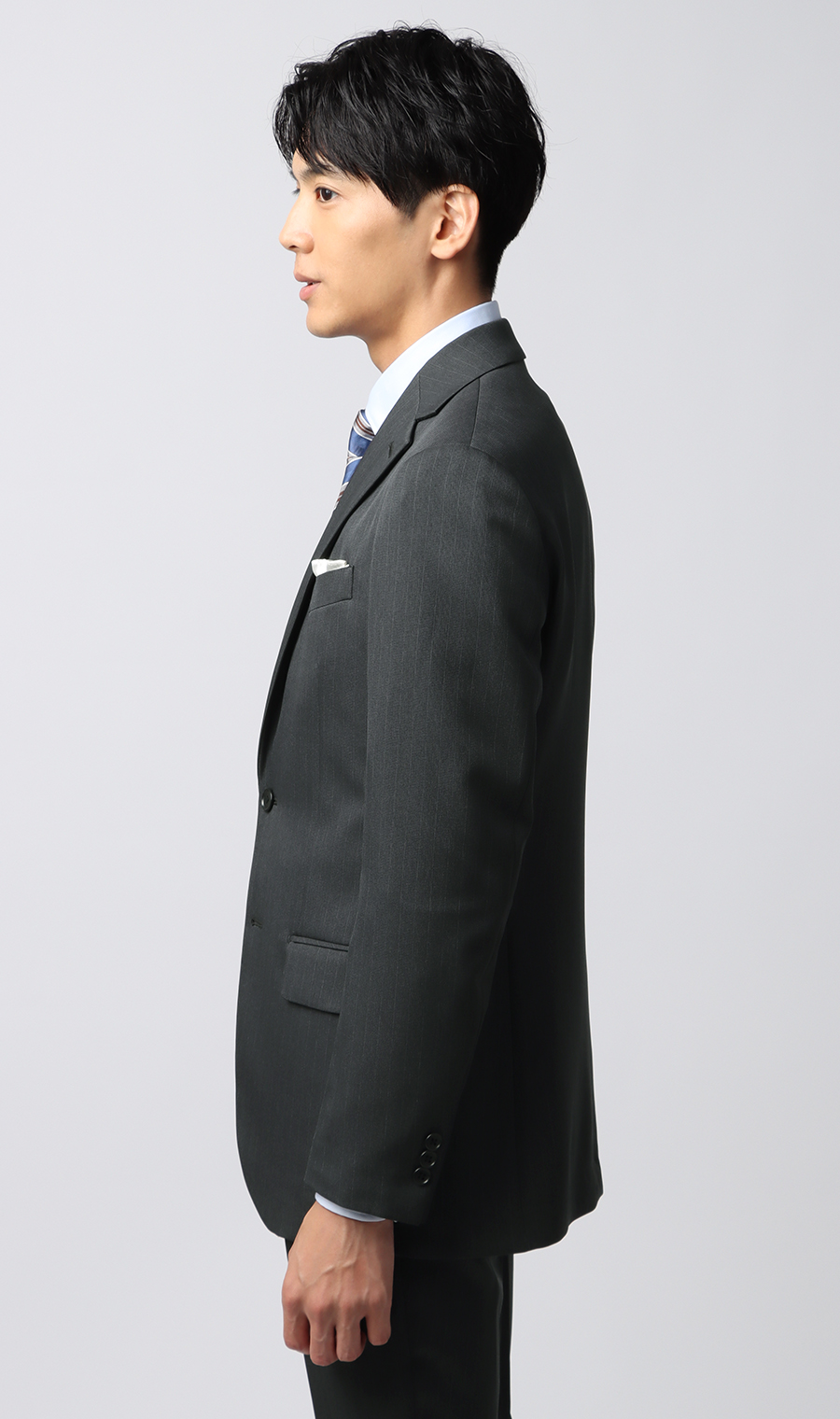 スタイリッシュスーツ【ツーパンツ】【ウォッシャブル】 チャコール 体型:YA体(スリム型),号数（身長）:3号(160cm)
