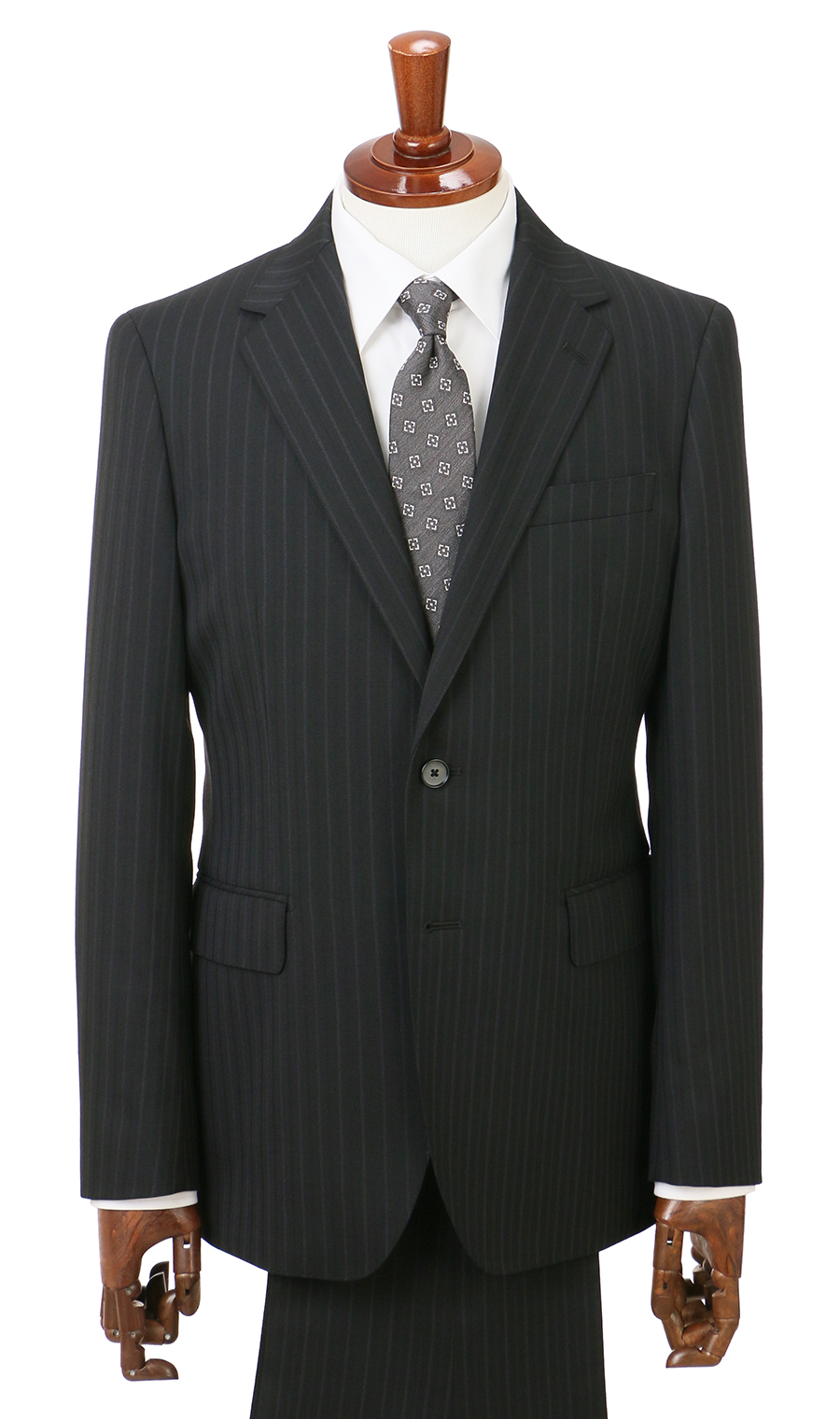 スタイリッシュスーツ【ツーパンツ】【Plastics Smart】 ブラック 体型:YA体(スリム型),号数(身長):3号(160cm)