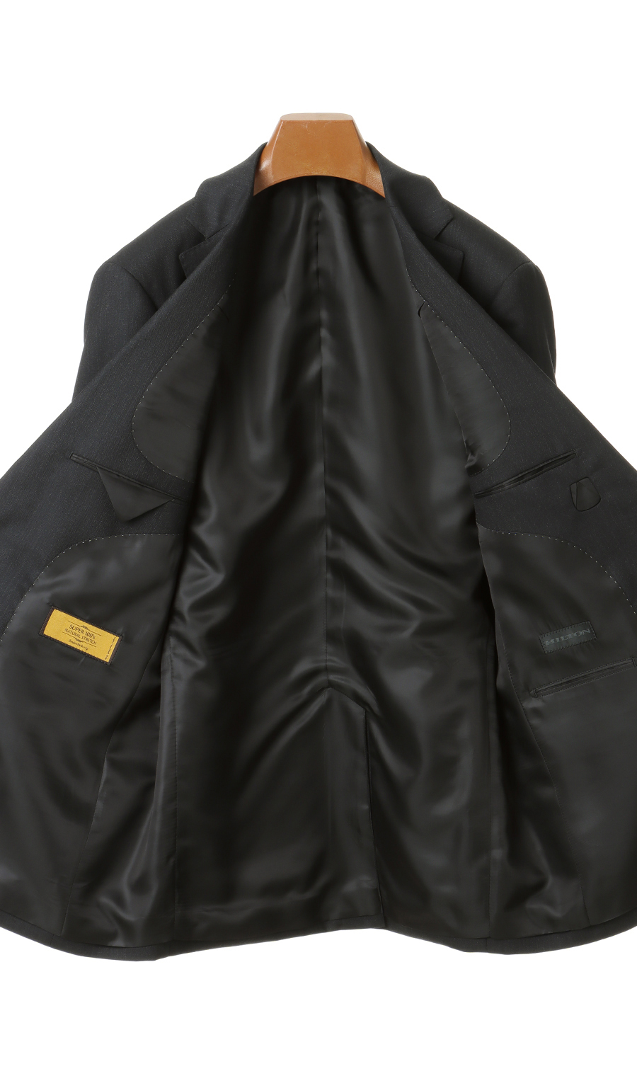 プレミアムスタイリッシュスーツ【ツーパンツ】【Super100’s】 チャコール 体型:YA体(スリム型),号数（身長）:4号(165cm)