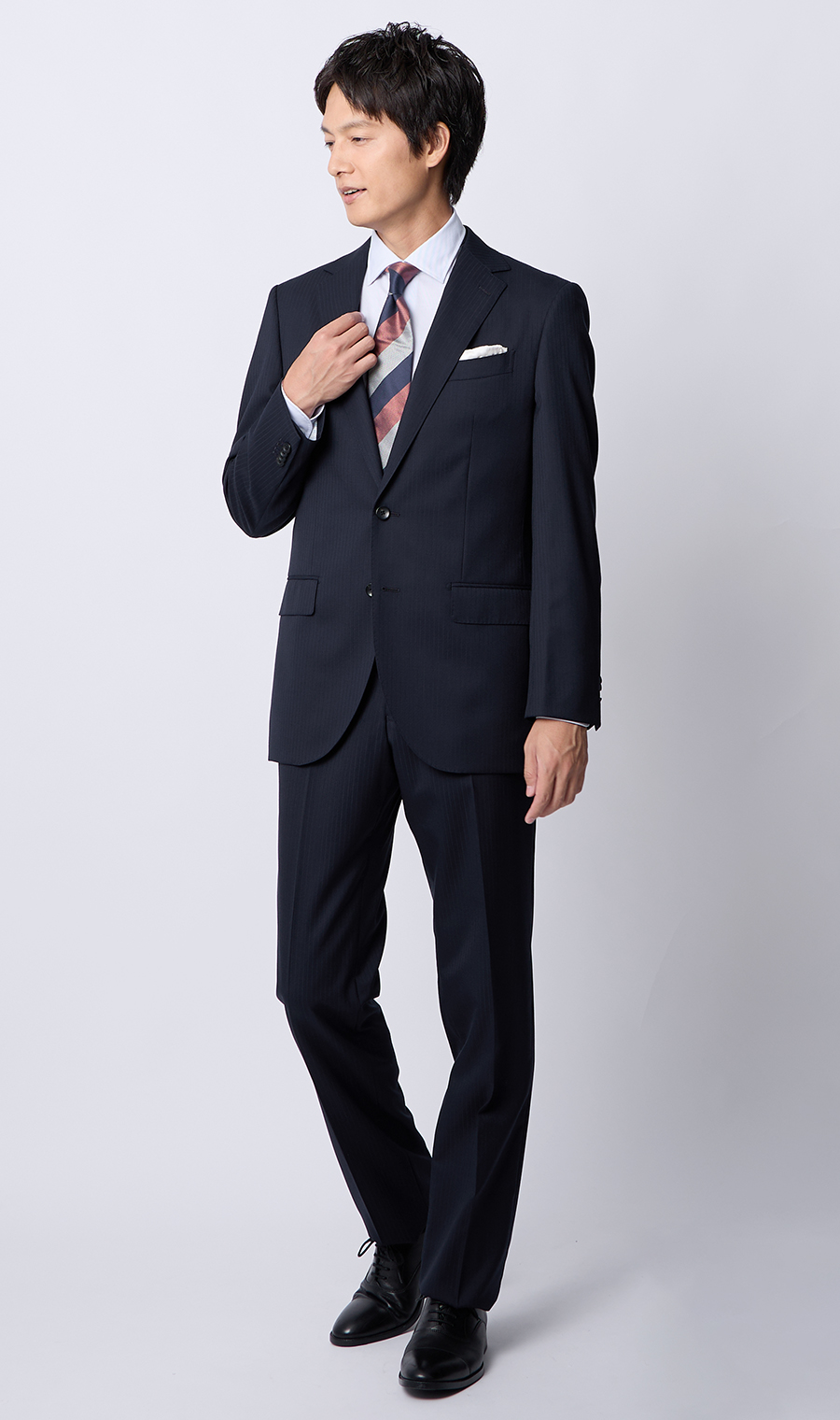 プレミアムスタイリッシュスーツ【ツーパンツ】【Super100’s】 ネイビー 体型:YA体(スリム型),号数（身長）:3号(160cm)