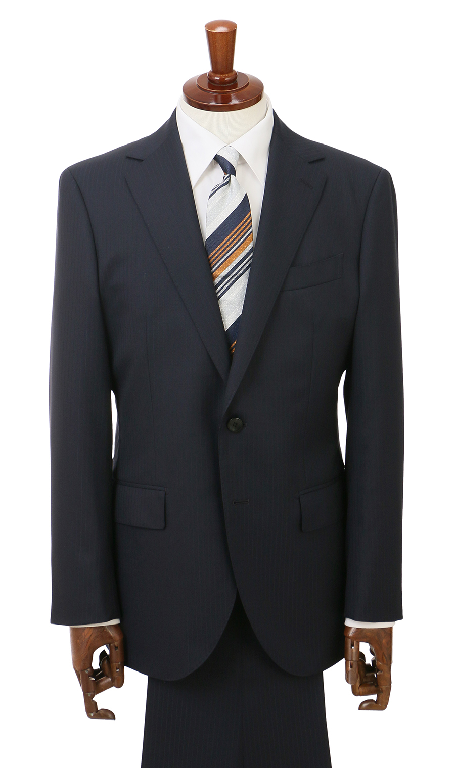 プレミアムスタイリッシュスーツ【ツーパンツ】【Super100’s】 ネイビー 体型:YA体(スリム型),号数（身長）:3号(160cm)