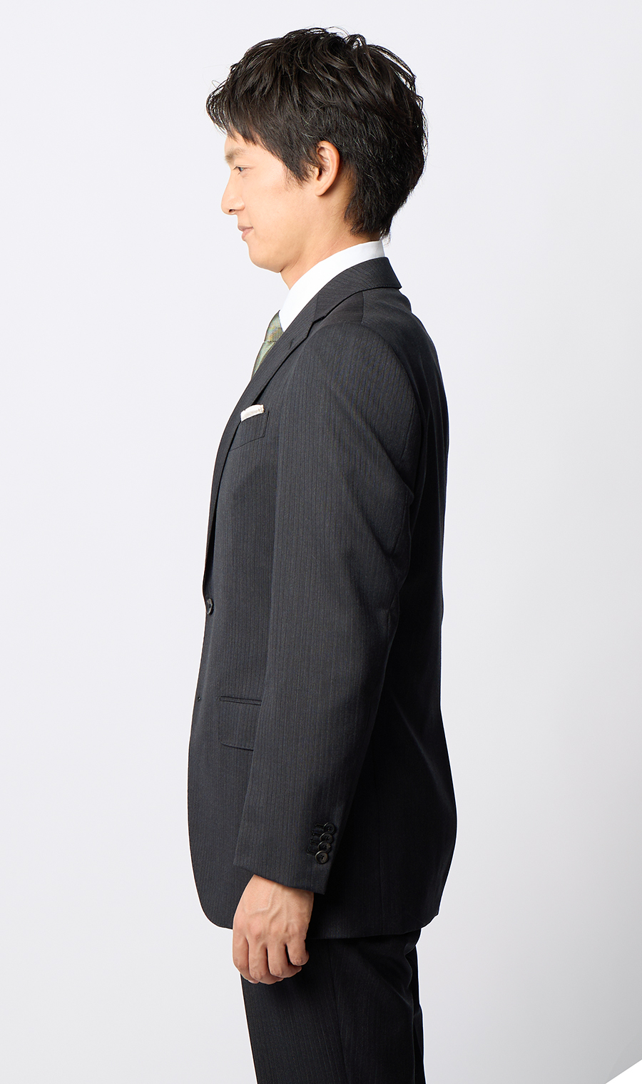 プレミアムスタイリッシュスーツ【ツーパンツ】【Super100’s】 チャコール 体型:YA体(スリム型),号数（身長）:3号(160cm)