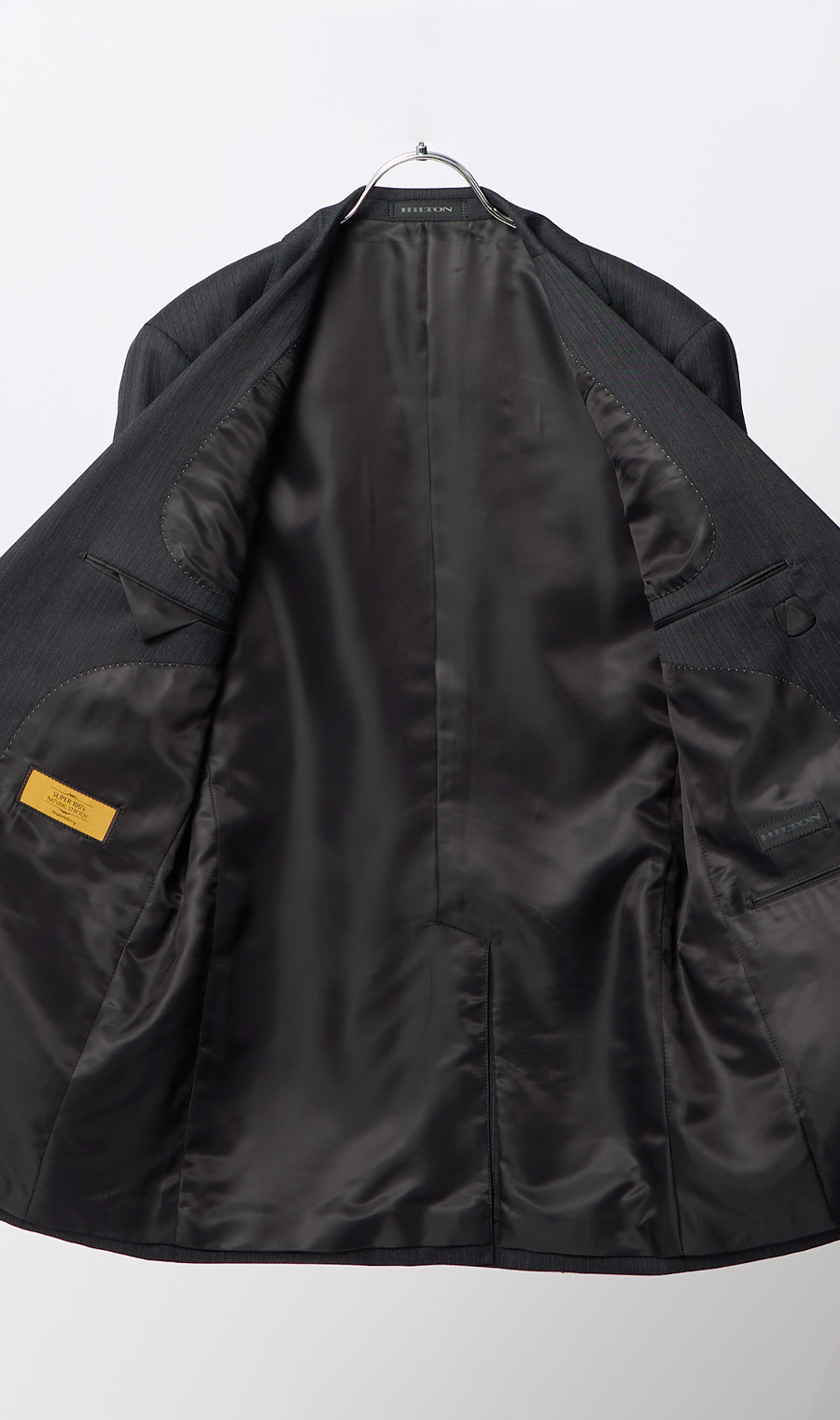 プレミアムスタイリッシュスーツ【ツーパンツ】【Super100’s】 チャコール 体型:YA体(スリム型),号数（身長）:3号(160cm)