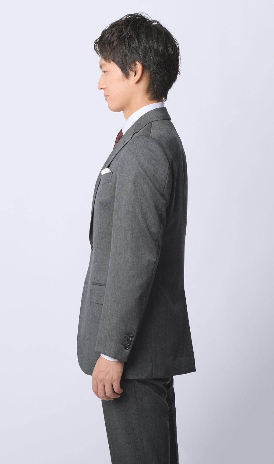 プレミアムスタイリッシュスーツ【ツーパンツ】【Super100’s】 グレー 体型:YA体(スリム型),号数（身長）:3号(160cm)