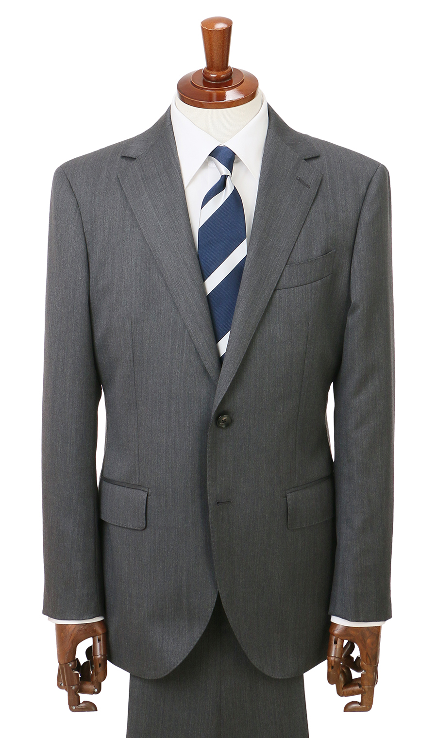 プレミアムスタイリッシュスーツ【ツーパンツ】【Super100’s】 グレー 体型:YA体(スリム型),号数（身長）:3号(160cm)