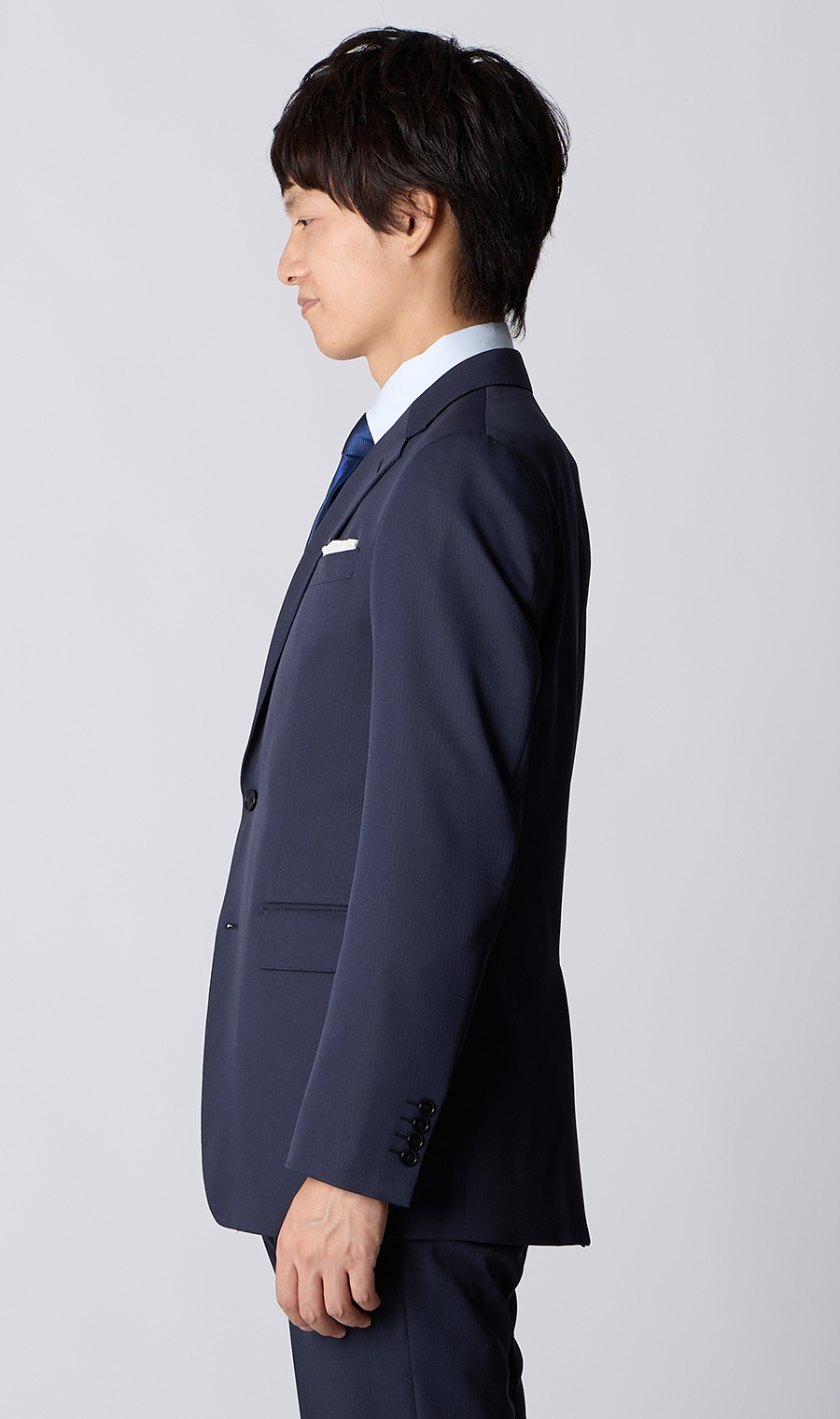 スタイリッシュスーツ【肩くるしくないスーツ】【ツーパンツ】【Plastics Smart】 ネイビー 体型:YA体(スリム型),号数（身長）:4号(165cm)