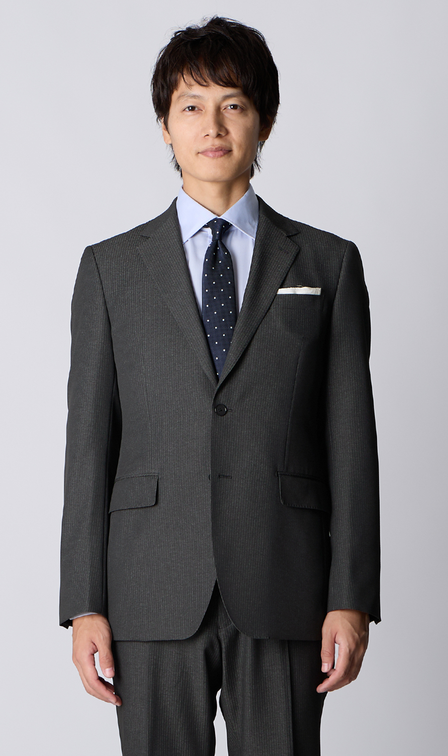 スタイリッシュスーツ【肩くるしくないスーツ】【ツーパンツ】【Plastics Smart】 チャコール 体型:BE体(ゆったり型),号数(身長):8号(185cm)