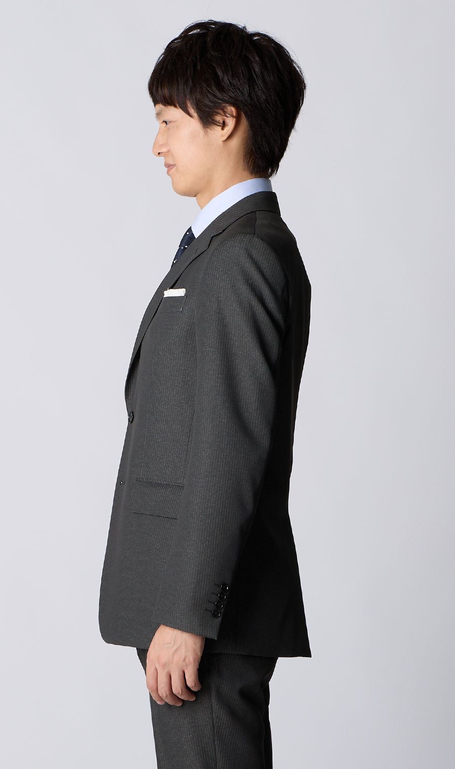 スタイリッシュスーツ【肩くるしくないスーツ】【ツーパンツ】【Plastics Smart】 チャコール 体型:BE体(ゆったり型),号数(身長):8号(185cm)