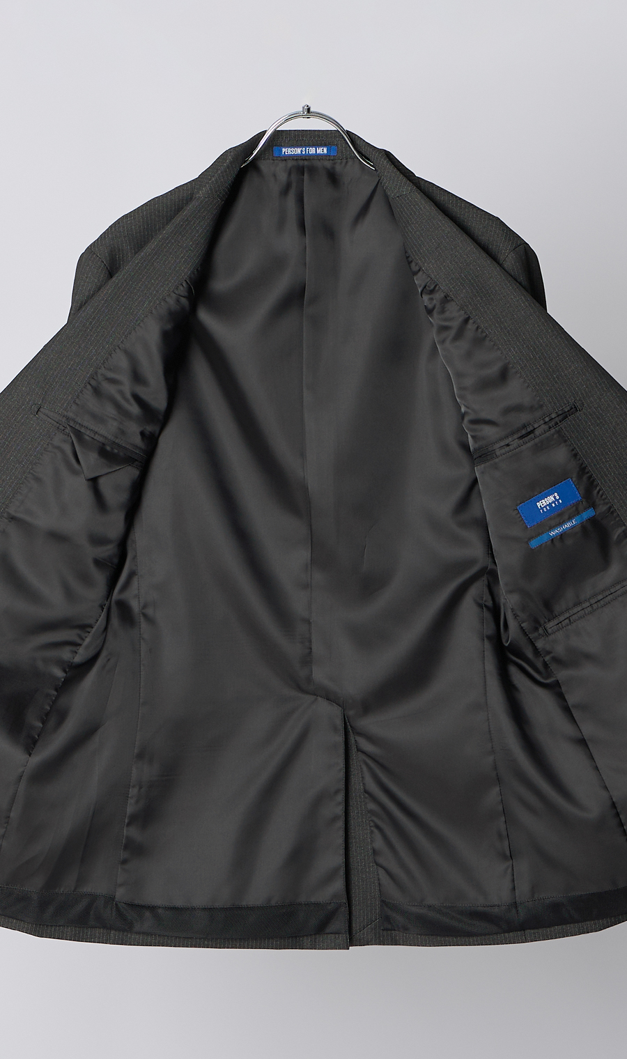 スタイリッシュスーツ【肩くるしくないスーツ】【ツーパンツ】【Plastics Smart】 チャコール 体型:BE体(ゆったり型),号数(身長):8号(185cm)