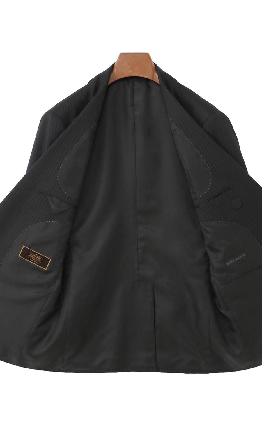 プレミアムスタイリッシュスーツ【ツーパンツ】【Super100's】【HILTON】 ブラック 体型:YA体(スリム型),号数(身長):3号(160cm)