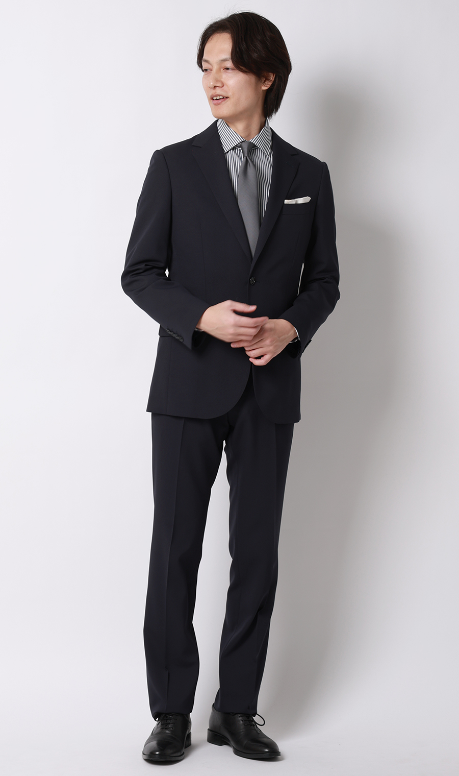 スタイリッシュスーツ【ツーパンツ】【CONTROLα】 ネイビー 体型:YA体(スリム型),号数（身長）:3号(160cm)