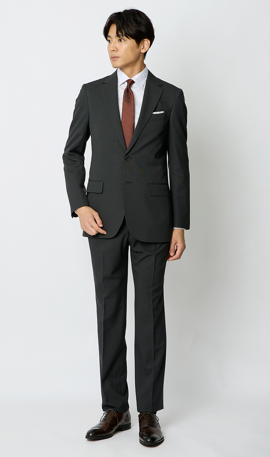 スタイリッシュスーツ【ツーパンツ】【CONTROLα】 チャコール 体型:YA体(スリム型),号数（身長）:3号(160cm)