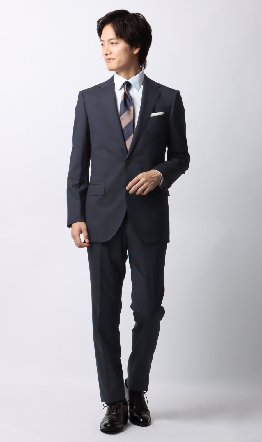 プレミアムスタイリッシュスーツ【ツーパンツ】【Super110's】 ネイビー 体型:YA体(スリム型),号数（身長）:3号(160cm)