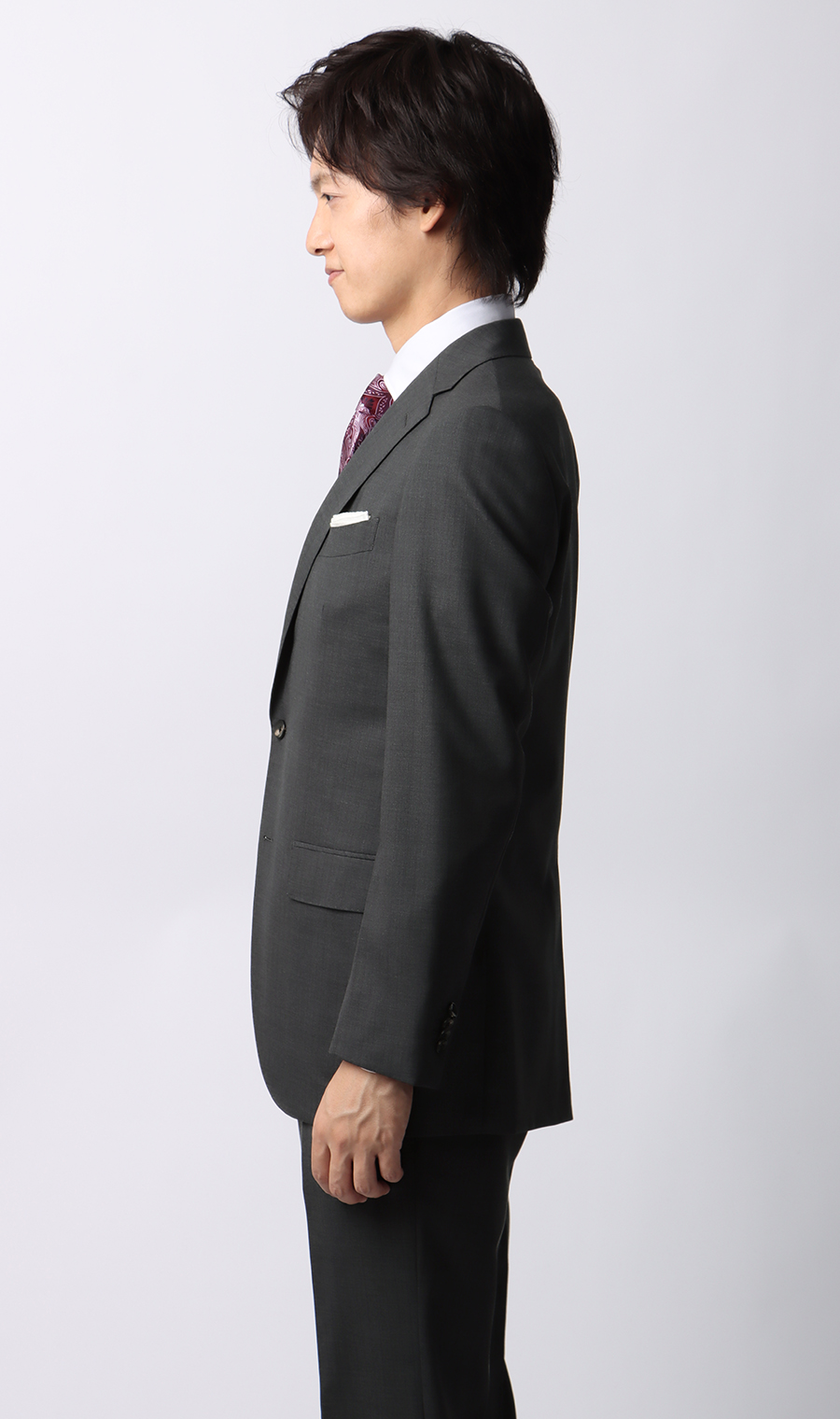 プレミアムスタイリッシュスーツ【ツーパンツ】【Super110's】 グレー 体型:YA体(スリム型),号数（身長）:3号(160cm)
