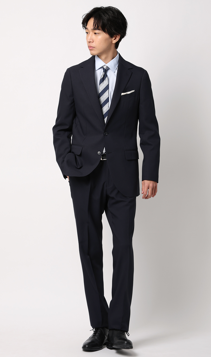 スタイリッシュスーツ【ツーパンツ】【ウォッシャブル】 ネイビー 体型:YA体(スリム型),号数(身長):6号(175cm)