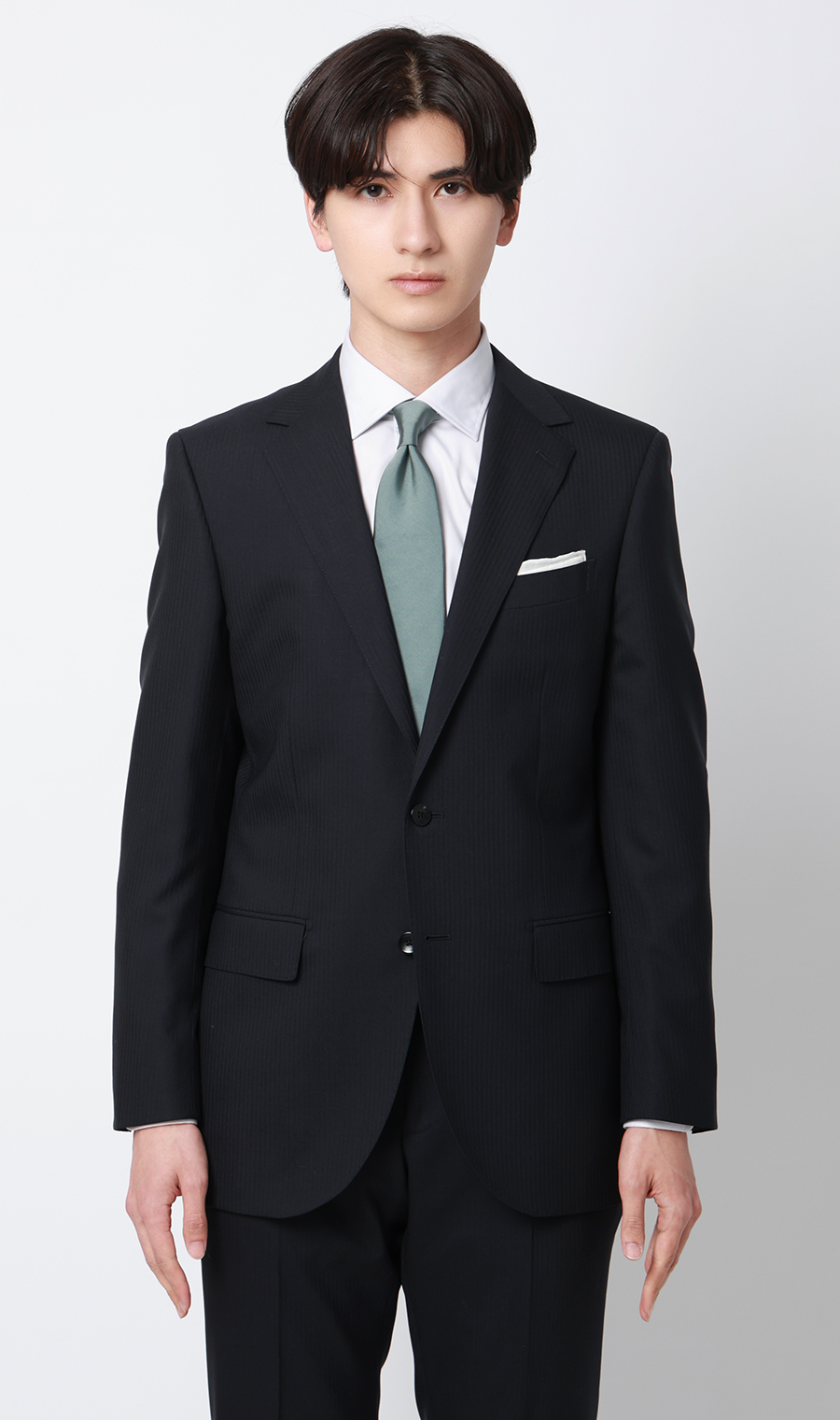 プレミアムスタイリッシュスーツ【ツーパンツ】【Super100's】 ネイビー 体型:YA体(スリム型),号数(身長):4号(165cm)