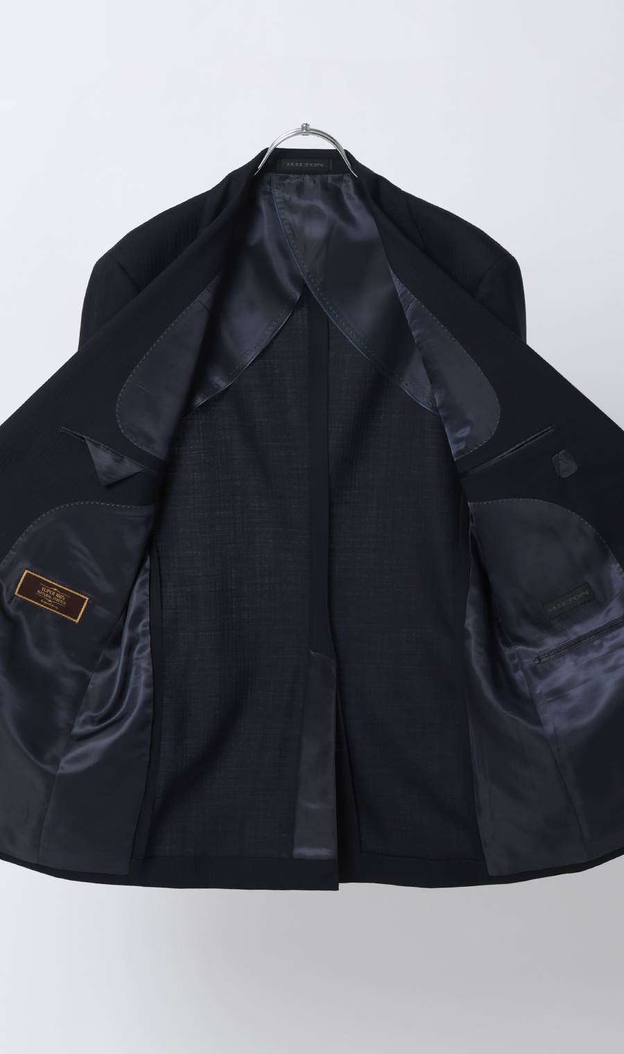 プレミアムスタイリッシュスーツ【ツーパンツ】【Super100's】 ネイビー 体型:YA体(スリム型),号数(身長):4号(165cm)