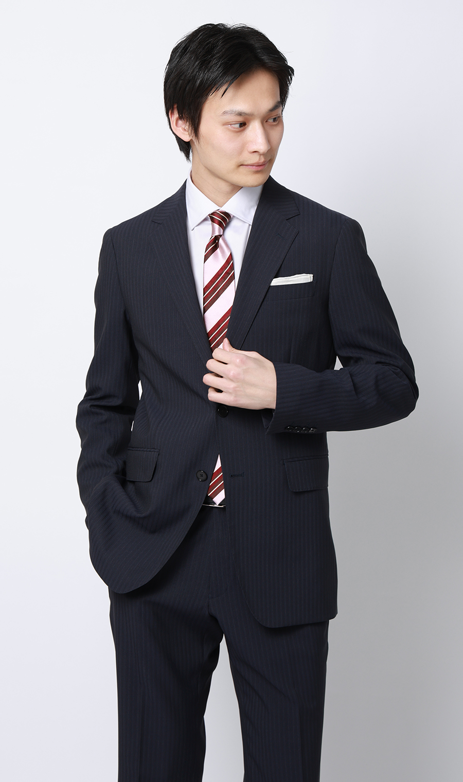 スタイリッシュスーツ【肩くるしくないスーツ】【ツーパンツ】【Plastics Smart】 ネイビー 体型:YA体(スリム型),号数（身長）:3号(160cm)