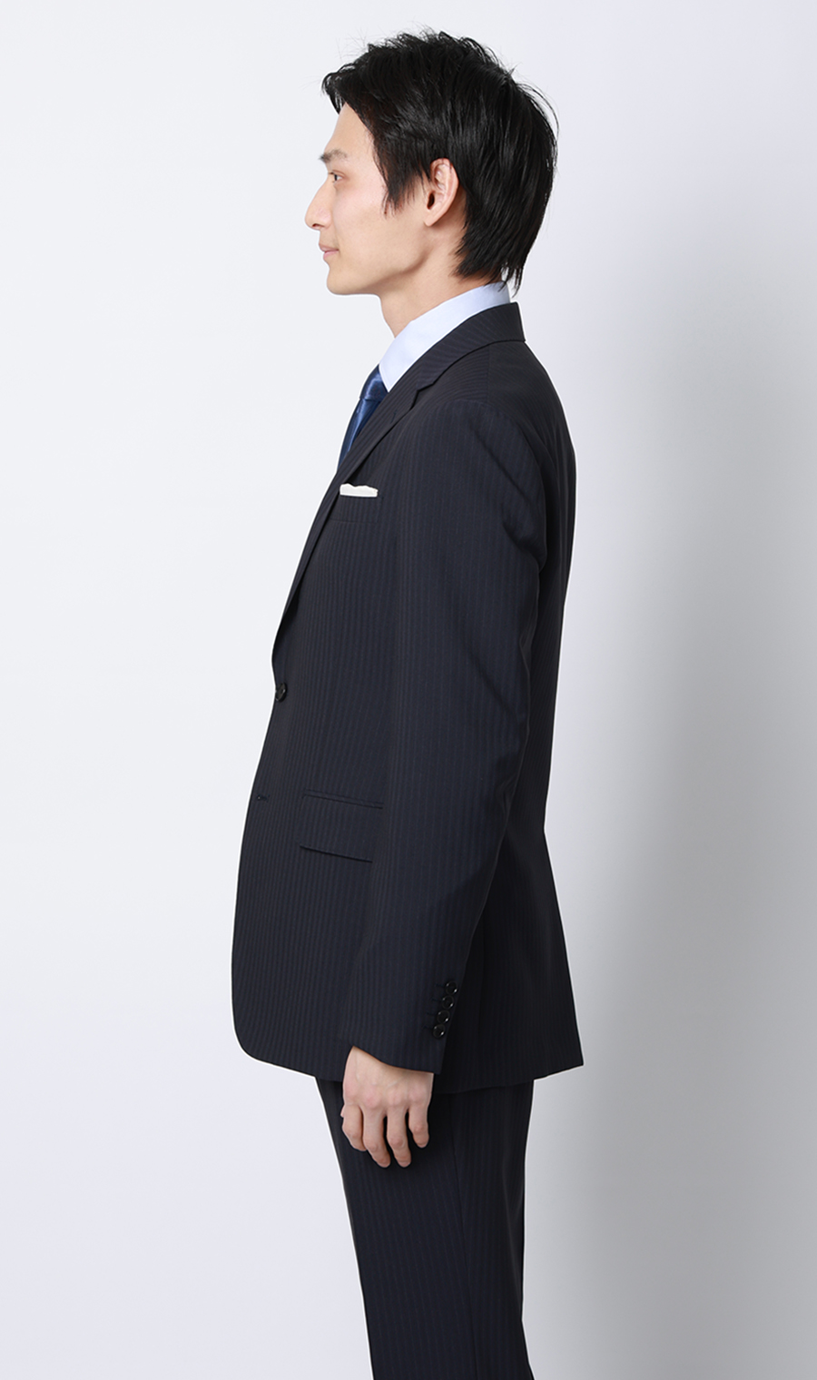 スタイリッシュスーツ【肩くるしくないスーツ】【ツーパンツ】【Plastics Smart】 ネイビー 体型:YA体(スリム型),号数（身長）:3号(160cm)