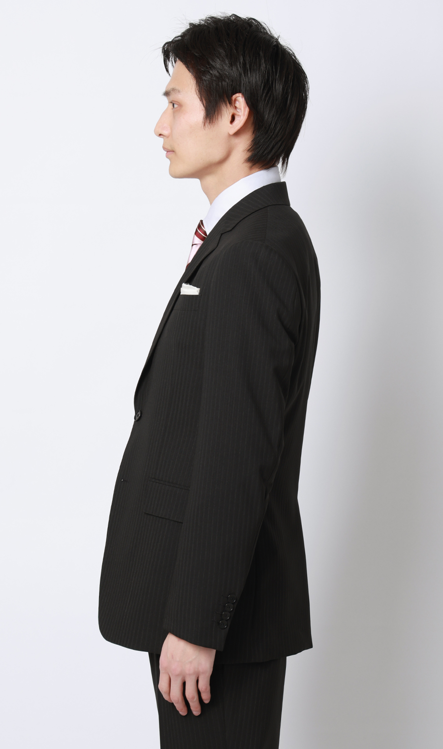 スタイリッシュスーツ【肩くるしくないスーツ】【ツーパンツ】【Plastics Smart】 ブラック 体型:YA体(スリム型),号数（身長）:4号(165cm)