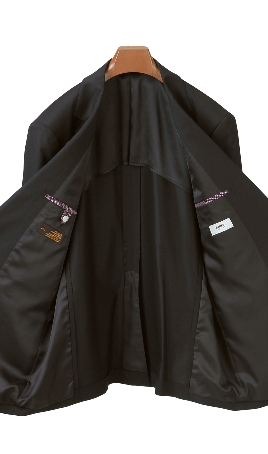 スタイリッシュスーツ《キング&トール》《ツーパンツ》《黒無地》 ブラック 体型:E体(大きいサイズ),号数（身長）:3号(160cm)