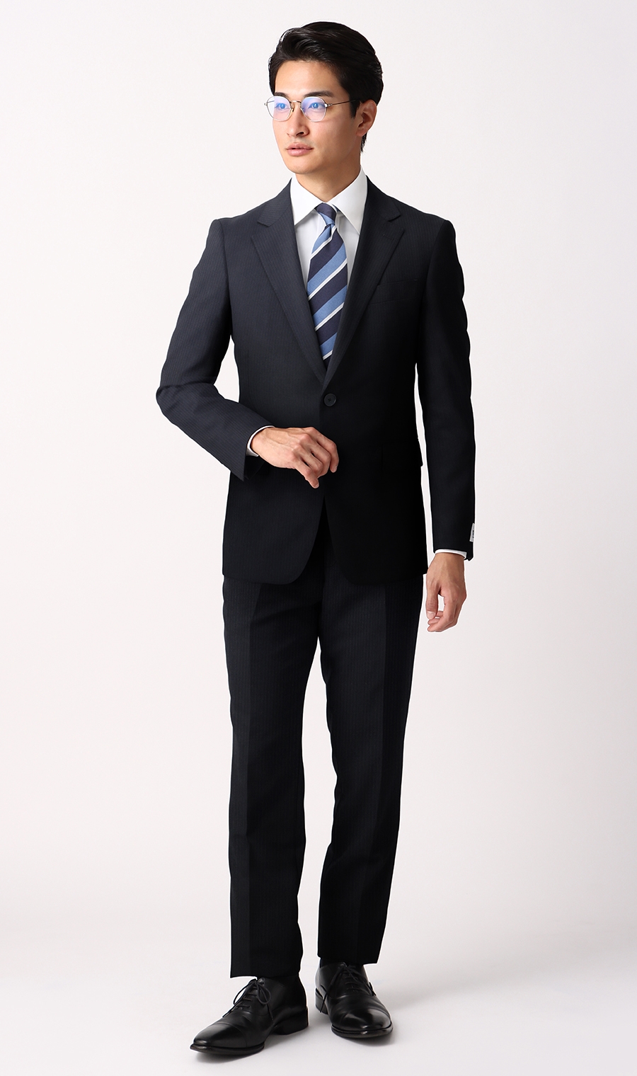 スタイリッシュスーツ《ツーパンツ》《キング&トール》《TioTio PREMIUM》 ネイビー 体型:K体(大きいサイズ),号数（身長）:4号(165cm)