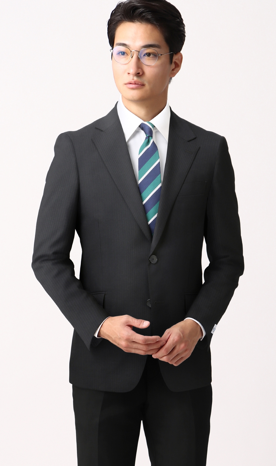 スタイリッシュスーツ《ツーパンツ》《キング&トール》《TioTio PREMIUM》 ブラック 体型:E体(大きいサイズ),号数（身長）:3号(160cm)