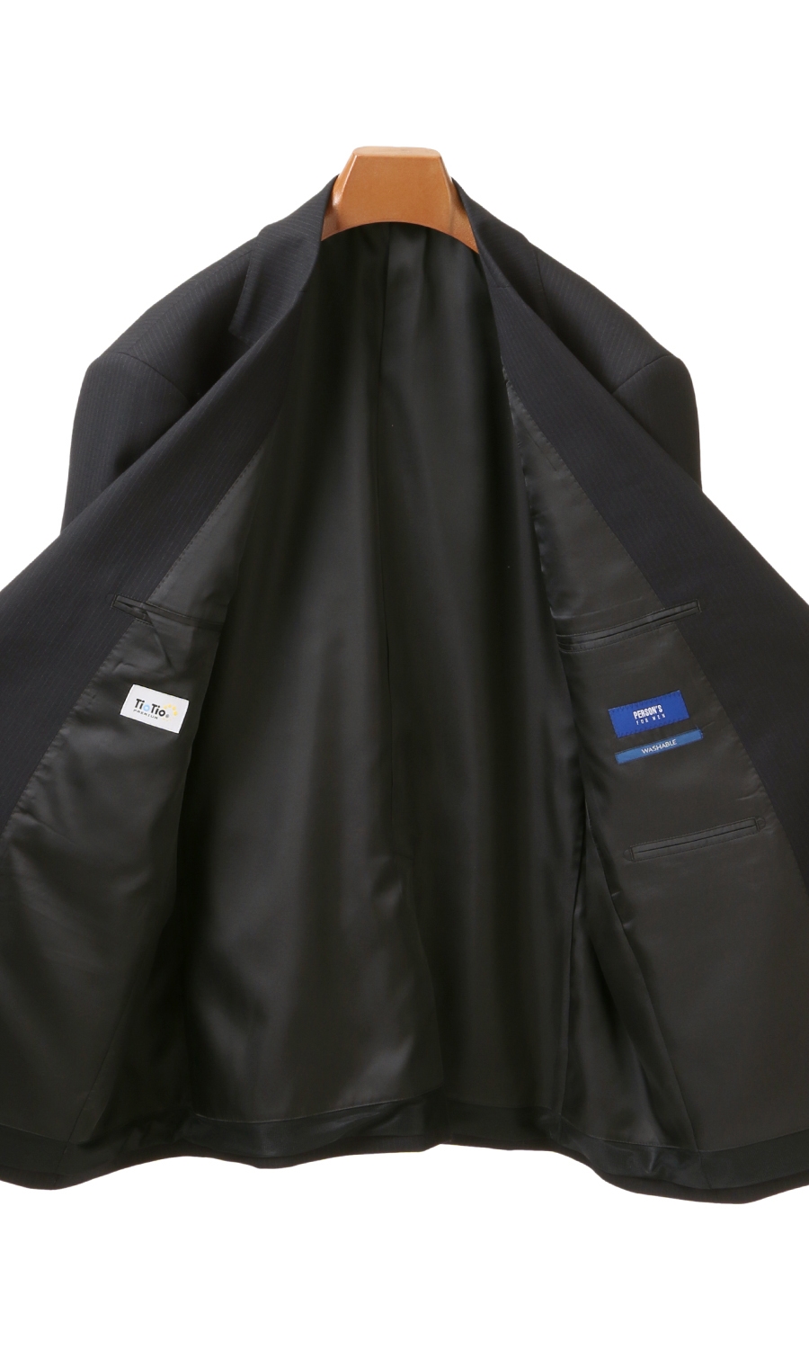 スタイリッシュスーツ《ツーパンツ》《キング&トール》《TioTio PREMIUM》 ブラック 体型:E体(大きいサイズ),号数（身長）:3号(160cm)