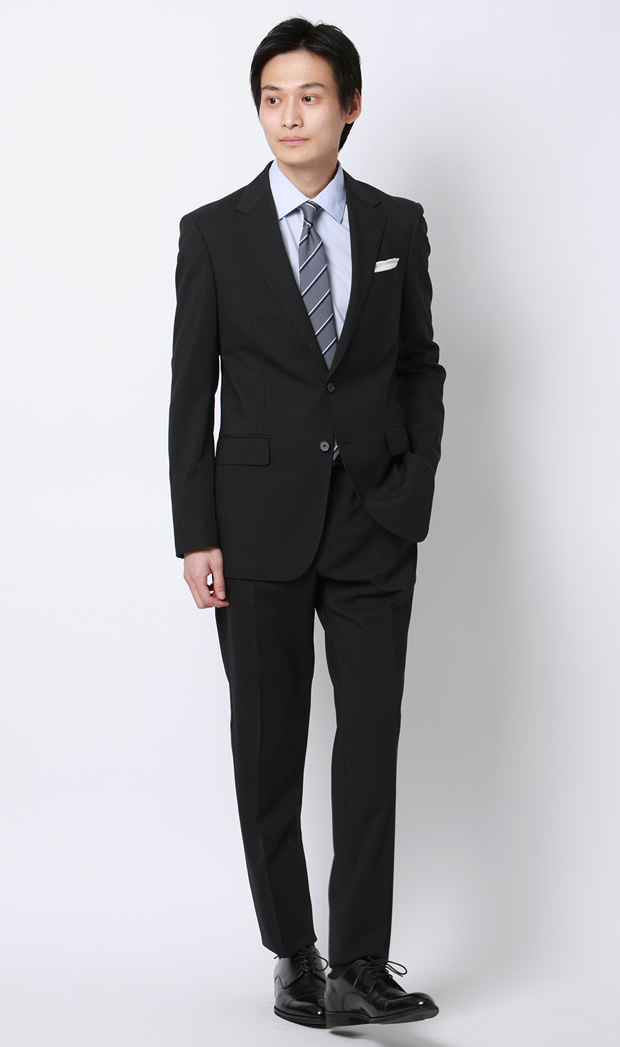 スタイリッシュスーツ【ツーパンツ】【Plastics Smart】 ブラック 体型:YA体(スリム型),号数（身長）:4号(165cm)