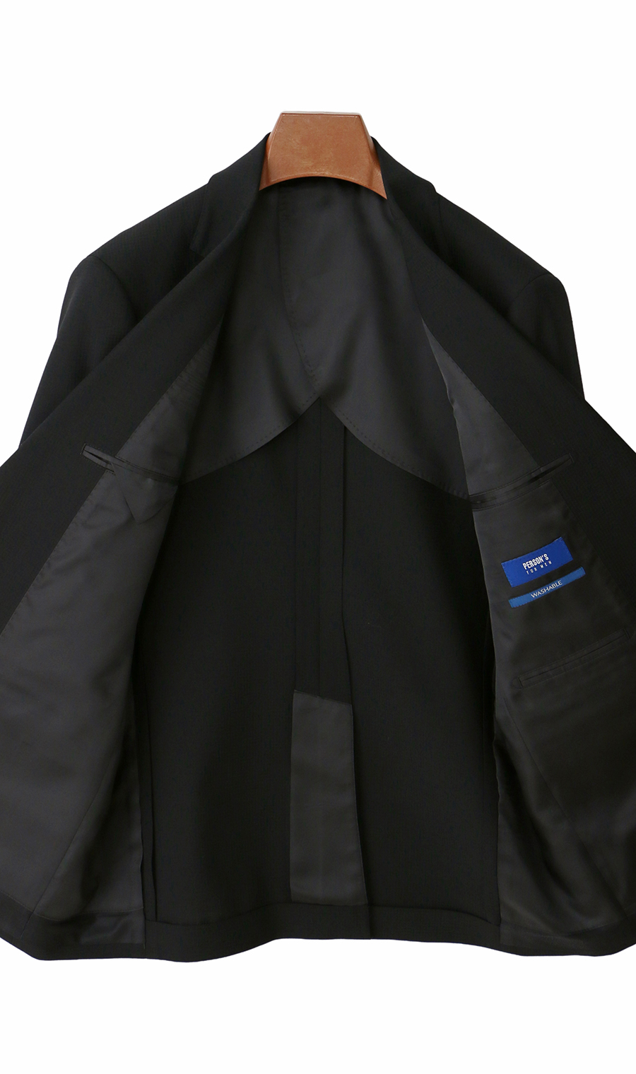 スタイリッシュスーツ【ツーパンツ】【Plastics Smart】 ブラック 体型:A体(標準型),号数（身長）:4号(165cm)