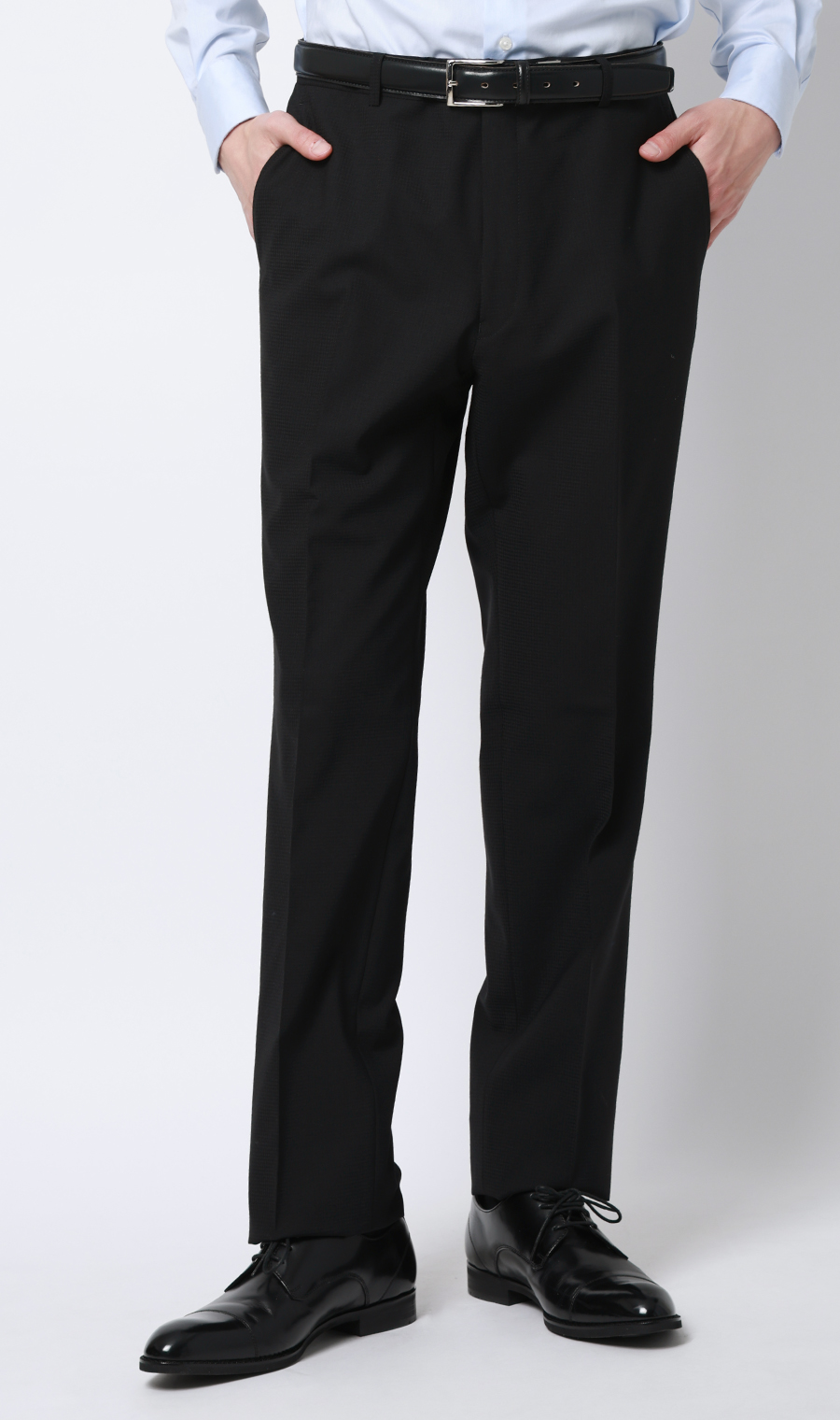 スタイリッシュスーツ【ツーパンツ】【Plastics Smart】 ブラック 体型:A体(標準型),号数（身長）:4号(165cm)