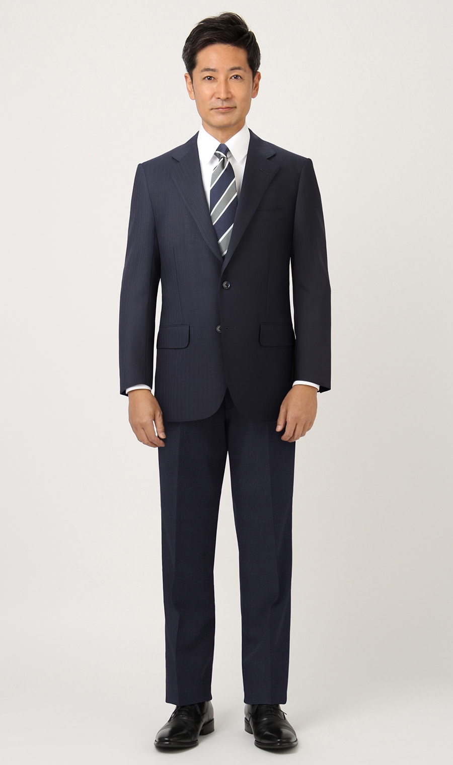 スタンダードスーツ《ツーパンツ》《OEKO-TEX》 ネイビー 体型:A体(標準型),号数（身長）:3号(160cm)