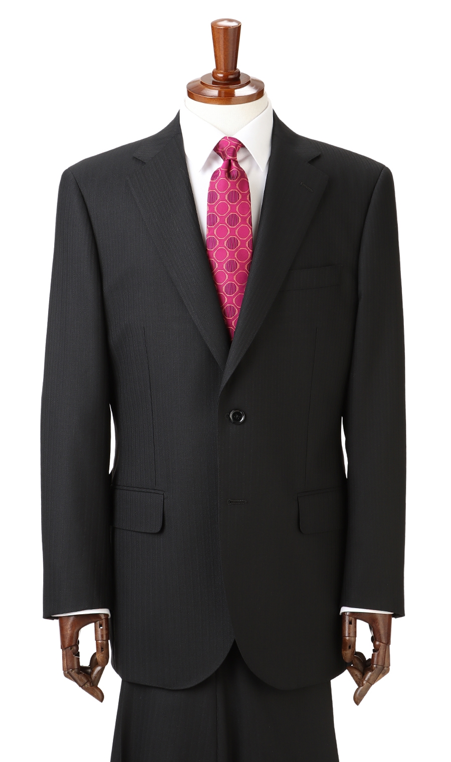 スタンダードスーツ《ツーパンツ》《OEKO-TEX》 ブラック 体型:A体(標準型),号数（身長）:3号(160cm)