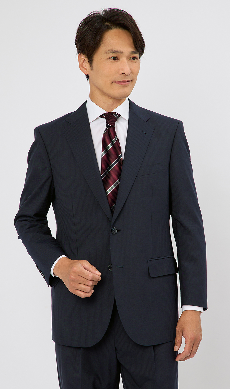 スタンダードスーツ【ツーパンツ】【ウォッシャブル】 ネイビー 体型:A体(標準型),号数(身長):4号(165cm)