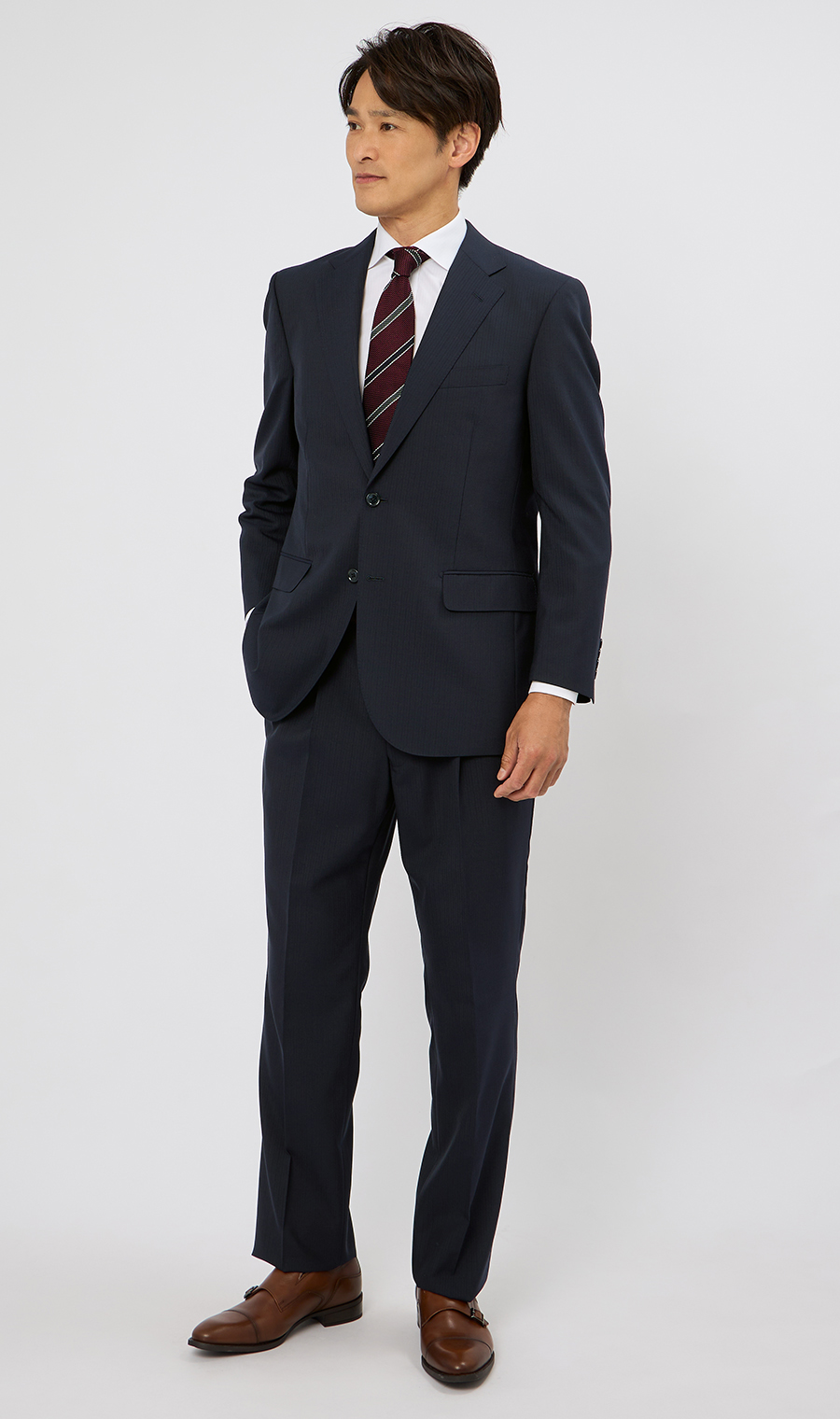 スタンダードスーツ【ツーパンツ】【ウォッシャブル】 ネイビー 体型:A体(標準型),号数(身長):4号(165cm)