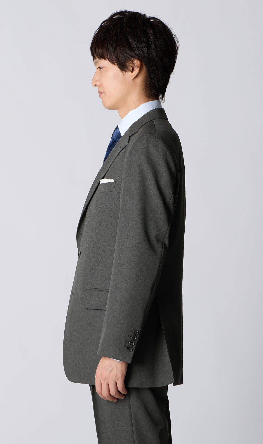 スタンダードスーツ【肩くるしくないスーツ】【ツーパンツ】【Plastics Smart】 チャコール 体型:A体(標準型),号数（身長）:3号(160cm)