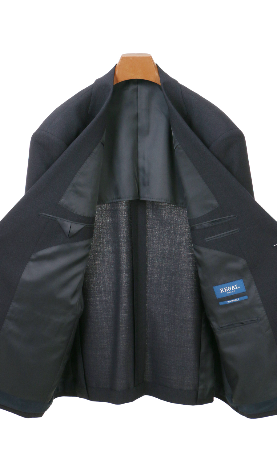 スタンダードスーツ【ツーパンツ】【キング&トール】【Plastics Smart】 ネイビー 体型:E体(大きいサイズ),号数（身長）:4号(165cm)