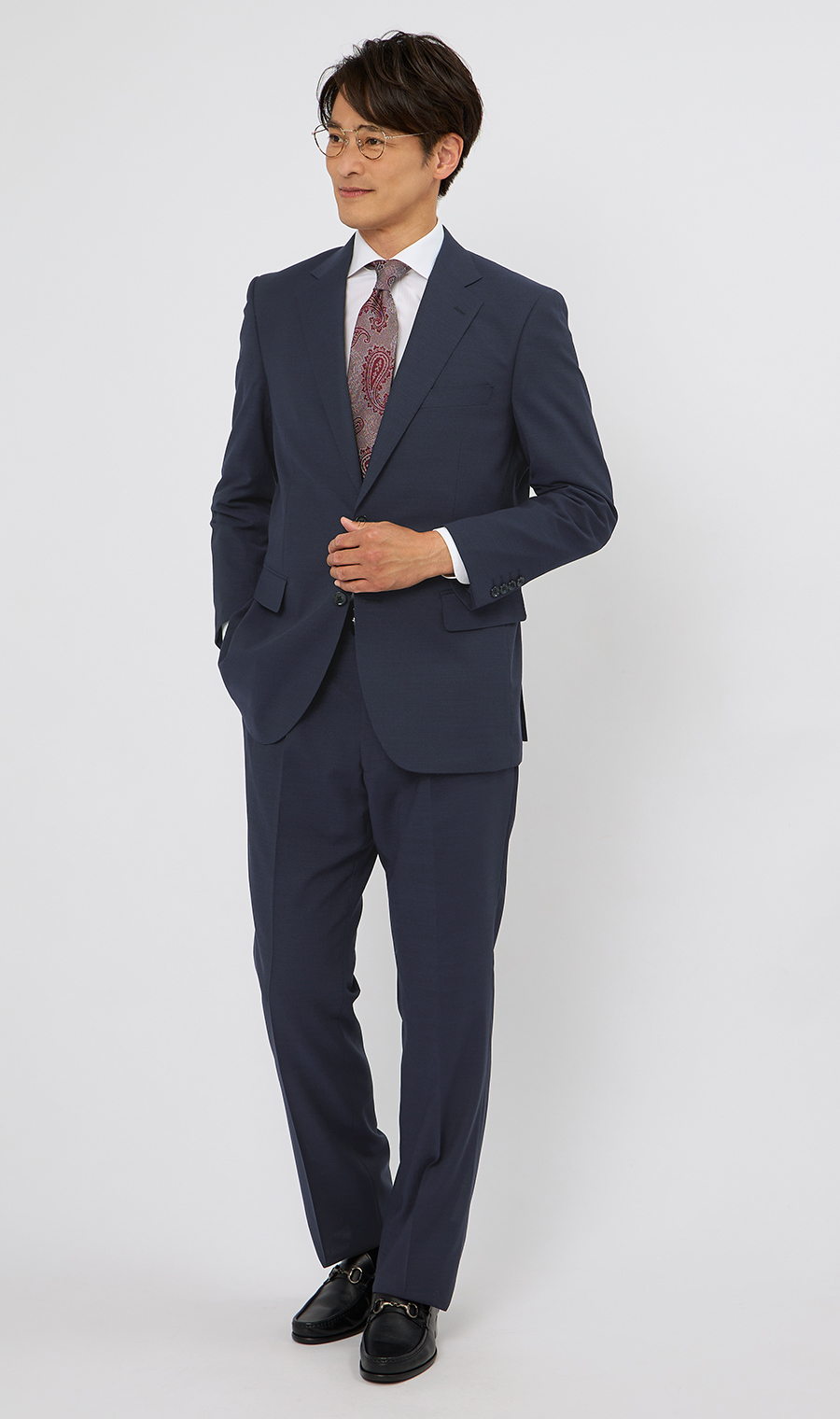 スタンダードスーツ【ツーパンツ】【清涼】【Plastics Smart】 ネイビー 体型:A体(標準型),号数（身長）:3号(160cm)