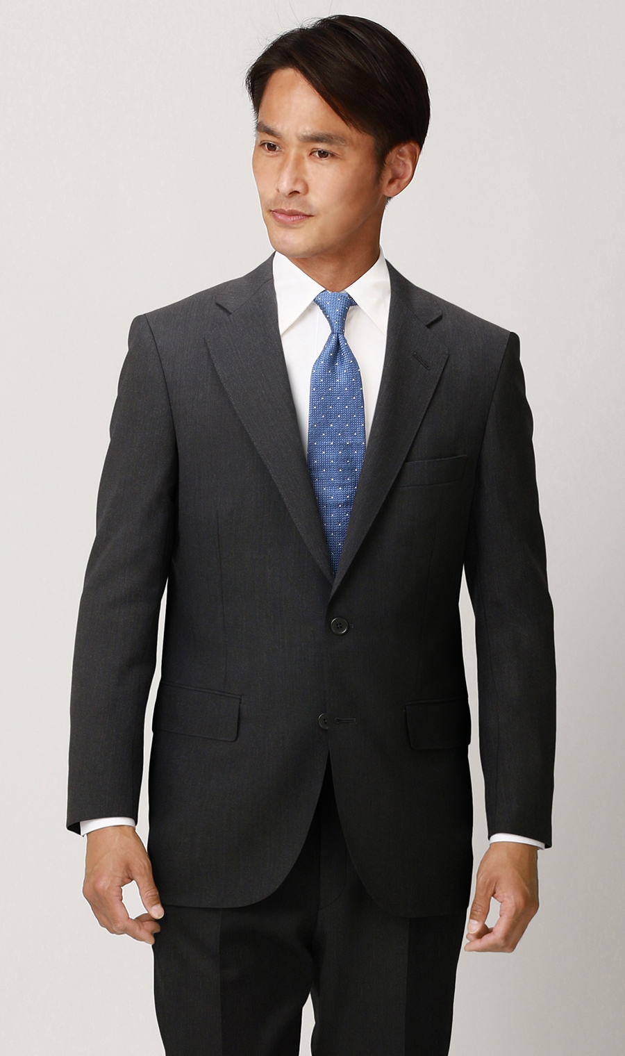 スタンダードスーツ《ツーパンツ》《NANOTEX FABRIC》 グレー 体型:A体(標準型),号数（身長）:7号(180cm)