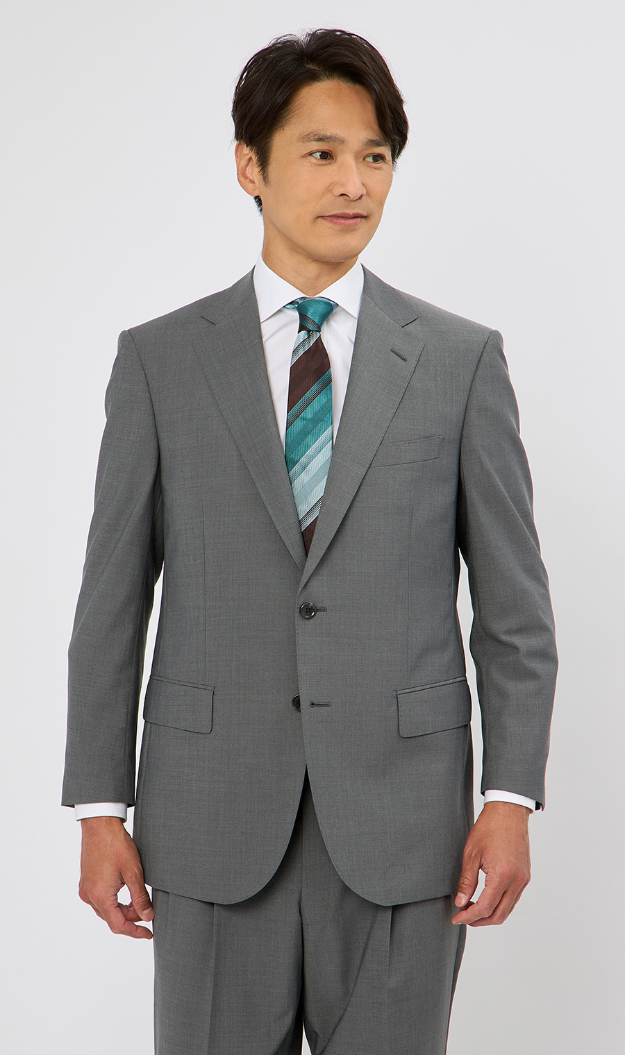 スタンダードスーツ【ツーパンツ】【清涼】【Plastics Smart】 グレー 体型:A体(標準型),号数（身長）:4号(165cm)
