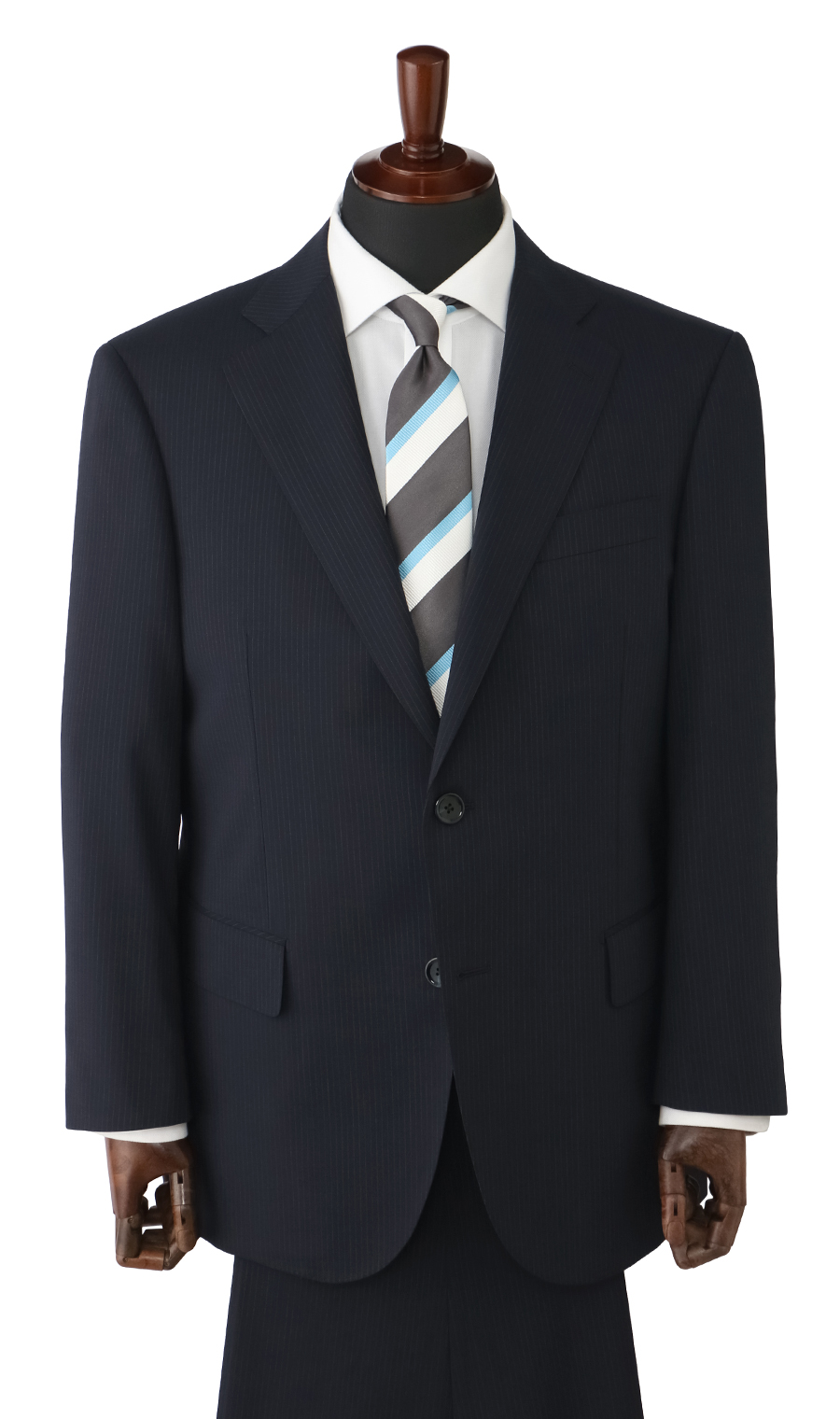 スタンダードスーツ【清涼】【ツーパンツ】【キング＆トール】【Plastics Smart】 ネイビー 体型:E体(大きいサイズ),号数（身長）:5号(170cm)