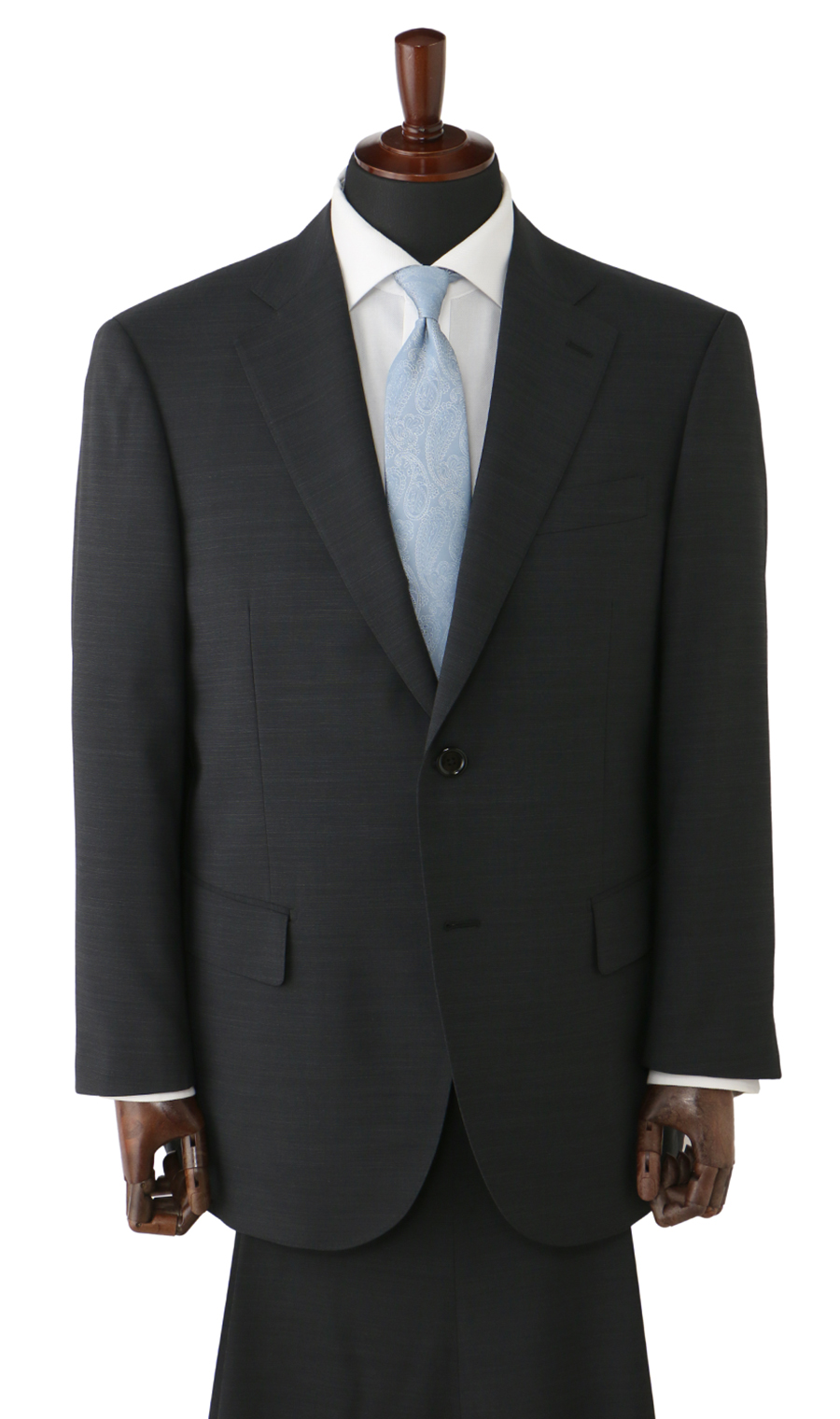 スタンダードスーツ【清涼】【ツーパンツ】【キング＆トール】【Plastics Smart】 ブラック 体型:E体(大きいサイズ),号数（身長）:4号(165cm)