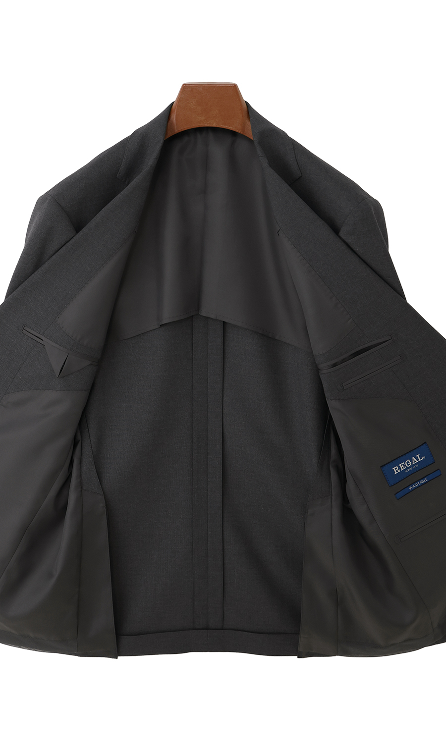 スタンダードスーツ【肩くるしくないスーツ】【ツーパンツ】【Plastics Smart】 グレー 体型:AB体(がっちり型),号数(身長):4号(165cm)