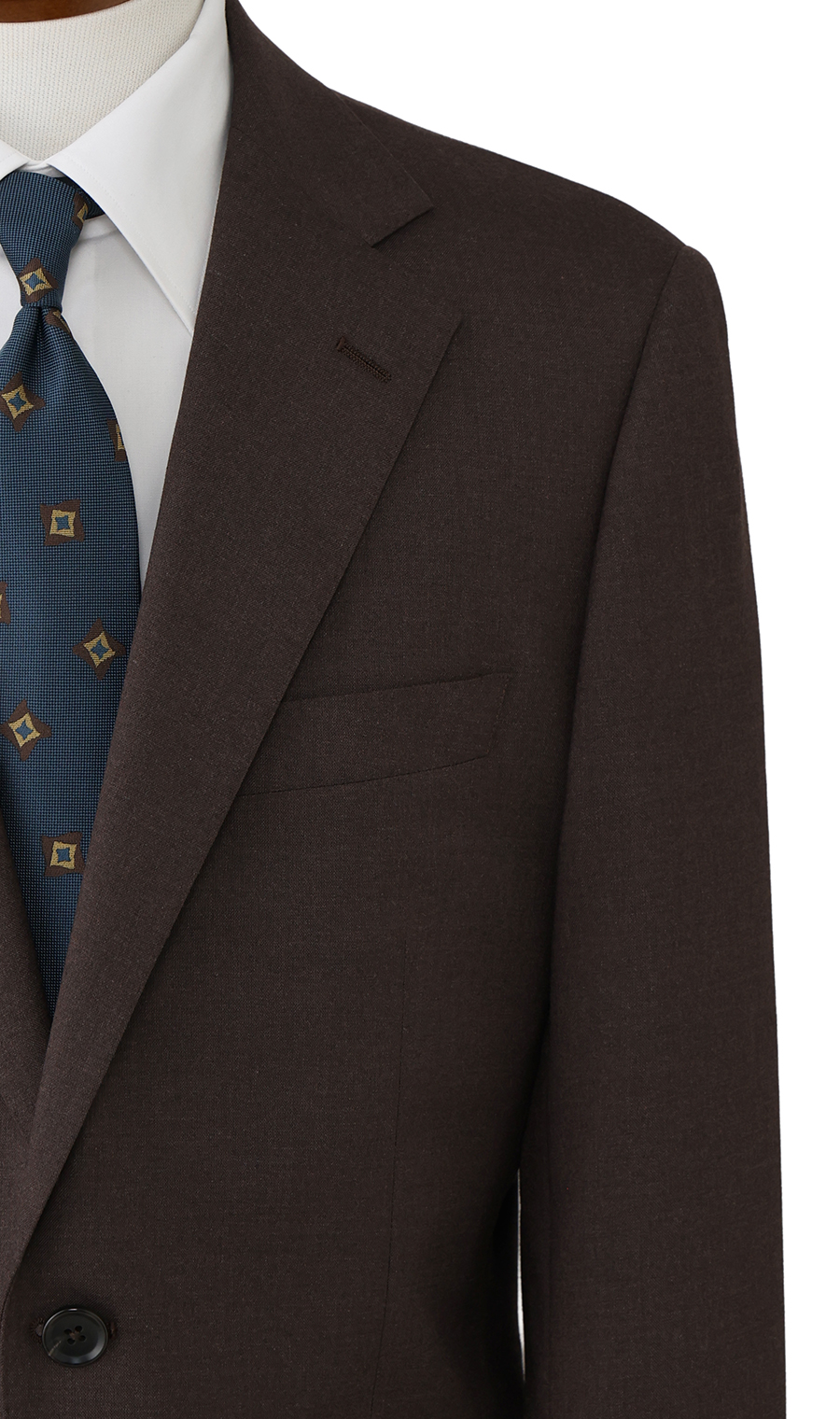 スタンダードスーツ【肩くるしくないスーツ】【ツーパンツ】【Plastics Smart】 ブラウン 体型:A体(標準型),号数(身長):5号(170cm)