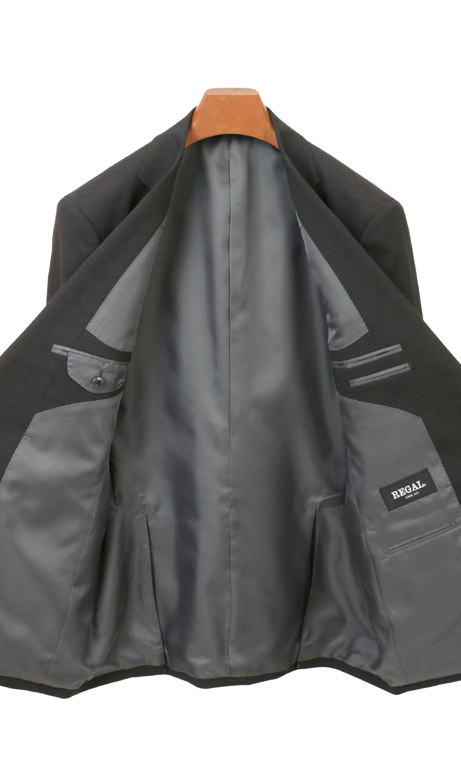 スタンダードスーツ【ツーパンツ】【Plastics Smart】 チャコール 体型:A体(標準型),号数（身長）:4号(165cm)