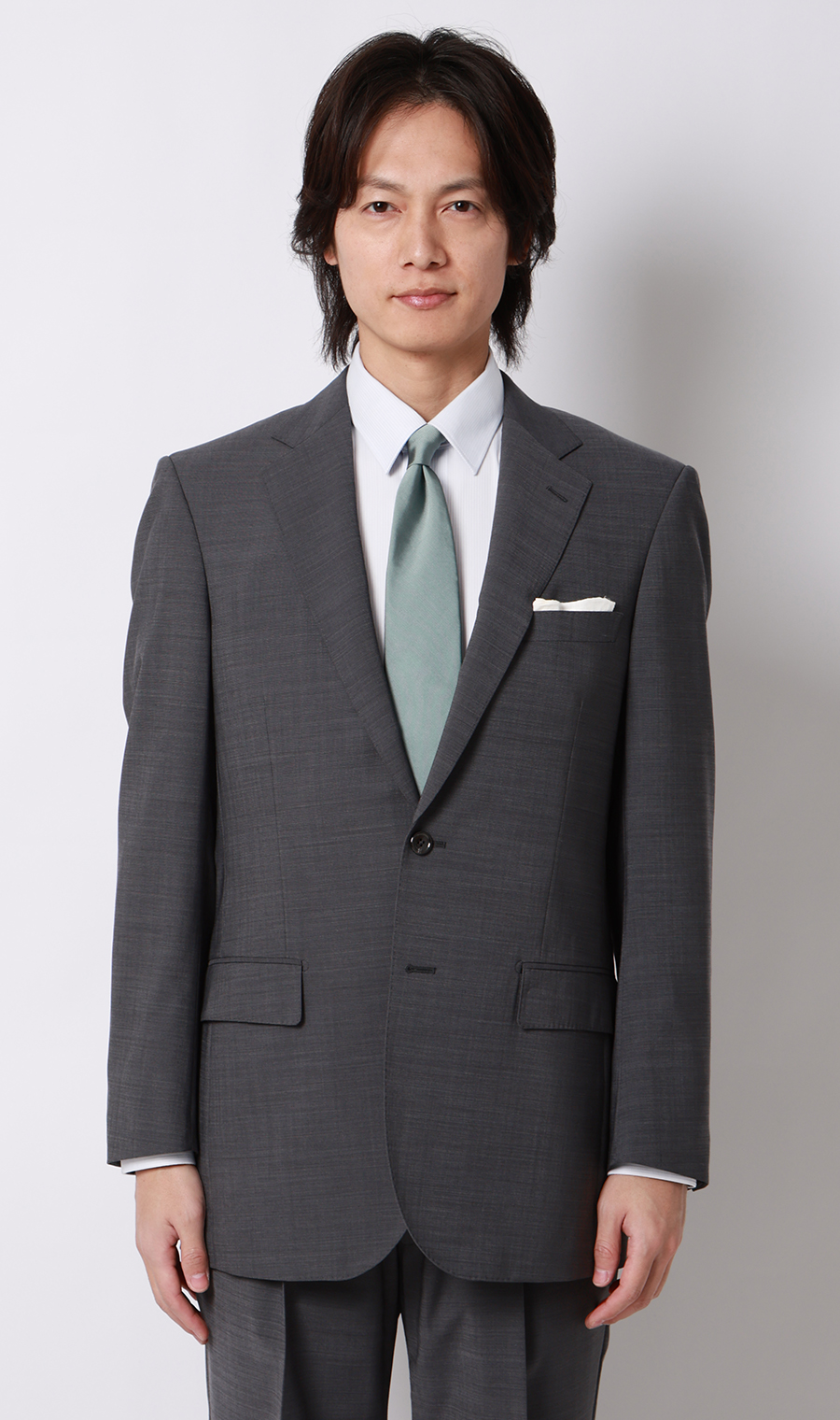 スタンダードスーツ【清涼】【ツーパンツ】【Plastics Smart】 チャコール 体型:A体(標準型),号数（身長）:4号(165cm)