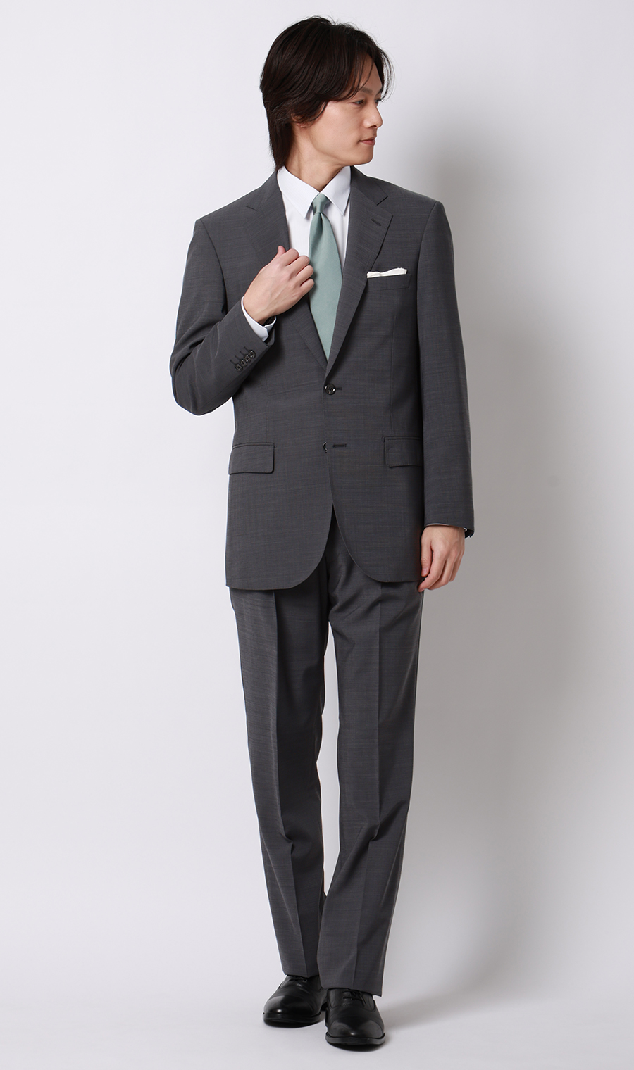 スタンダードスーツ【清涼】【ツーパンツ】【Plastics Smart】 チャコール 体型:A体(標準型),号数（身長）:4号(165cm)