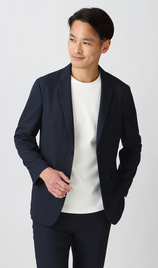 麻調スタイリッシュジャケット【Reflax】【セットアップ着用可】