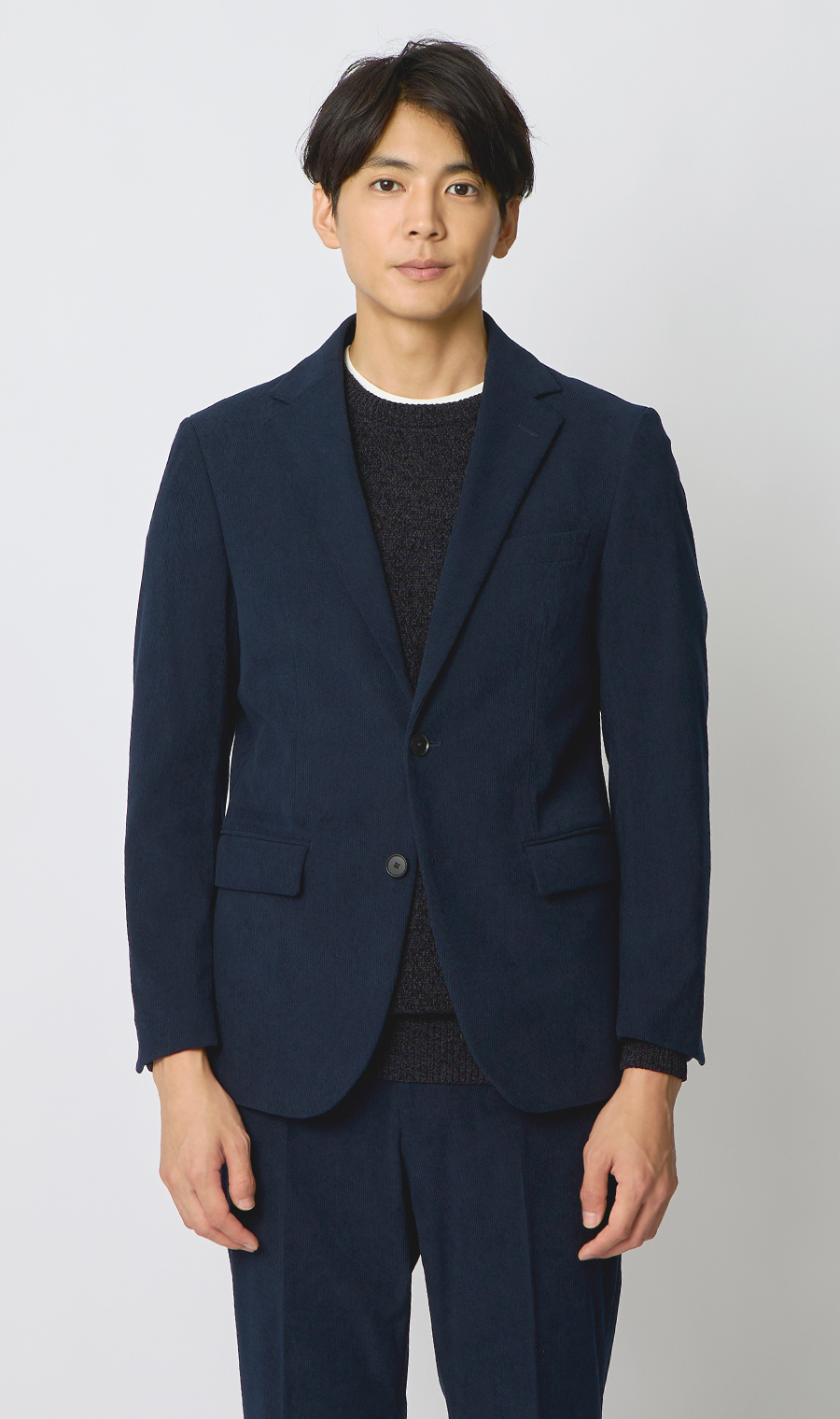 スタイリッシュジャケット【コーデュロイ】【セットアップ着用可】 ネイビー S